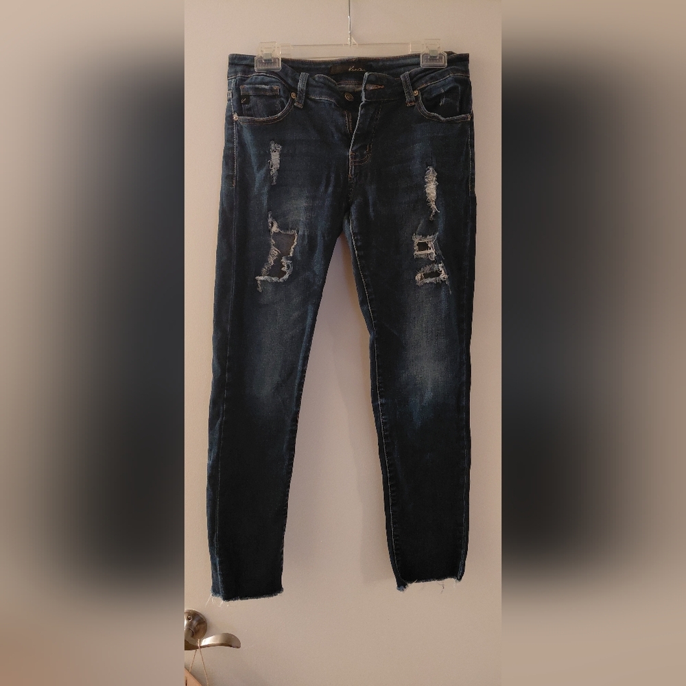 KanCan Dark Wash Distressed Skinny Jeans